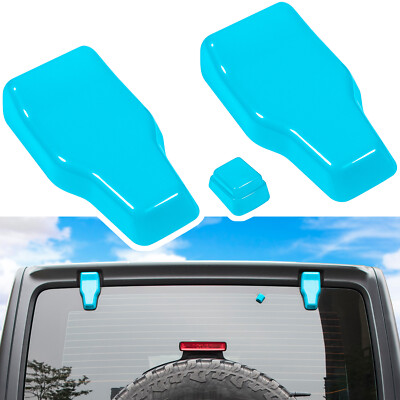 Rear Tail Door Window Hinge+Rain Wiper Nozzle Cover Trim for Jeep Wrangler JL