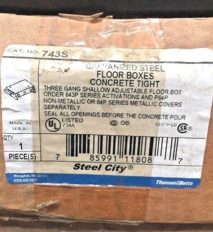 (C) Cajas de piso de acero galvanizado apretadas Thomas & Betts 743S  Foto 2 de 4