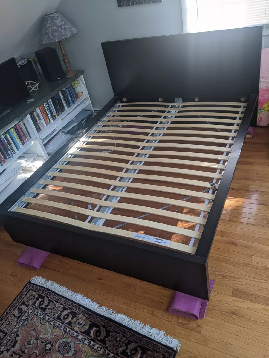 duizend fluiten Doordringen Ikea Queen Bed Frame (Malm, Black) + Slats (Ikea Luroy) | eBay