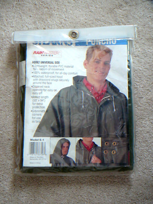 Rain Poncho Rain Masters Model 1 STEARNS PONCHO Universal Size - Olive Green EX