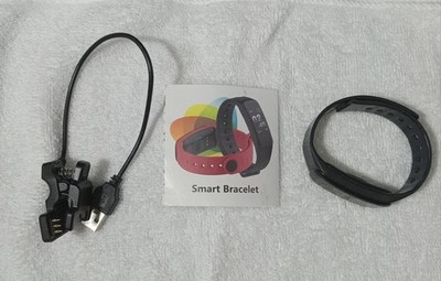 Slim Bluetooth Fitness Tracker Smartwatch - Heart Rate & Sleep Monitor - Black