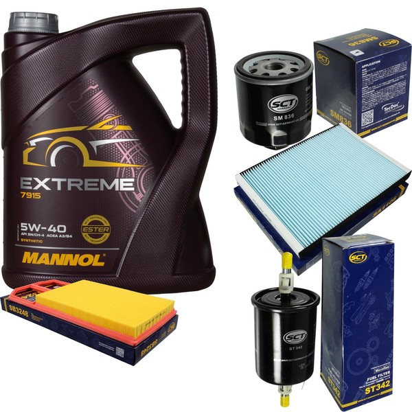 SCT Inspektionspaket 5L Mannol 5W-40 FüR VW Lupo 1.4 16V 1.6 GTI Polo Seat Ibiza-image