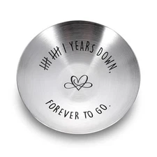 11th Anniversary Steel Gifts for Her Him 11 Years Down Jewelry Tray 11 Year 