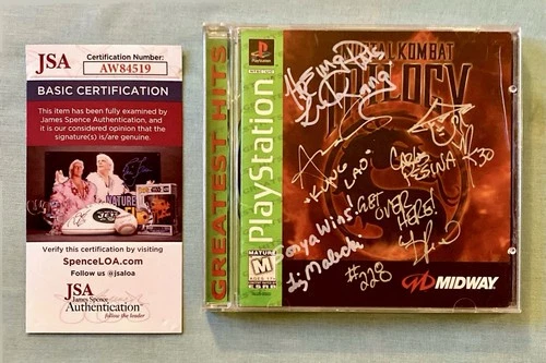 MORTAL KOMBAT TRILOGY - Greatest Hits - Playstation - signed 4x - JSA COA