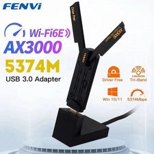 WiFi USB Adapter, Fenvi AXE3000 6E USB Adapter Triple, 5400 MBit/s, Neu, OVP