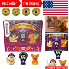 Collectible Día de Muertos Figures Set - 3 Inspired Characters in Colorful Box