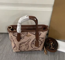 NEW City Mini Tote Bag In Signature With Shell/sketch CBM65 FREESHIP