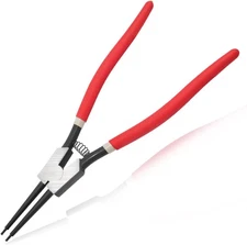 13-Inch Snap Ring Plier Heavy Duty External Circlip Pliers Straight Red, Grey 