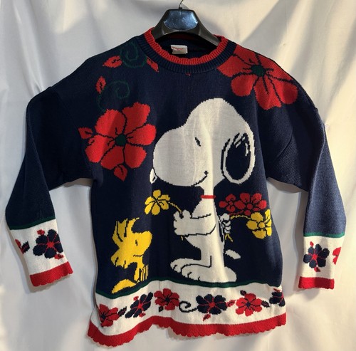 Vtg Snoopy & Friends Peanuts Woodstock Women's Sweater Size Large USA ...