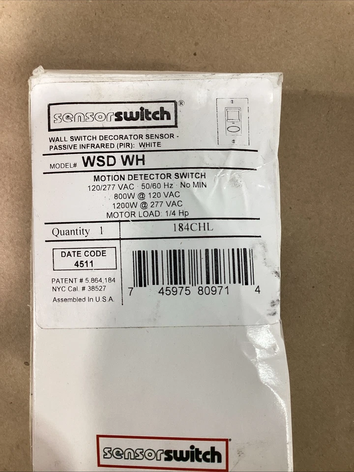Acuity Controls WSD WH 184CHL White Wall Switch Sensor-New - Image 2 of 4