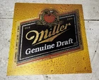 NOS Vintage 1980s Miller Genuine Beer Transparent Insert For Lighted Beer Sign