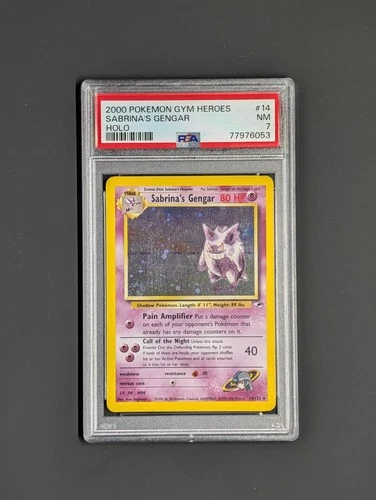 2000 POKEMON GYM HEROES SABRINA S GENGAR HOLO PSA 7 NM #14/32