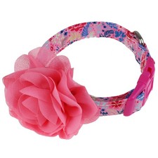 Pink Dog Collar with Flower Cute Girl Dog Collars Large Cats Adjustable L