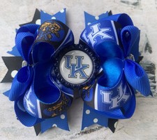 University Of Kentucky Hair Bow Large Girls Basketball Bow OTT UK Hair Bow