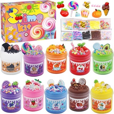 Slime Set, Slime Fluffy Set mit 10 Stück,Schleim Kinder Party Geschenk, Duftend
