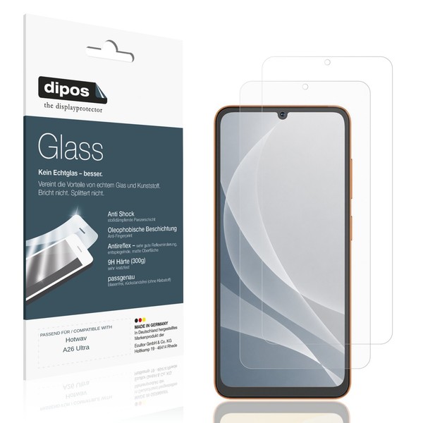 2X Schutzfolie FüR Hotwav A26 Ultra Matt - Anti-Shock 9H Folie Dipos Glass-image