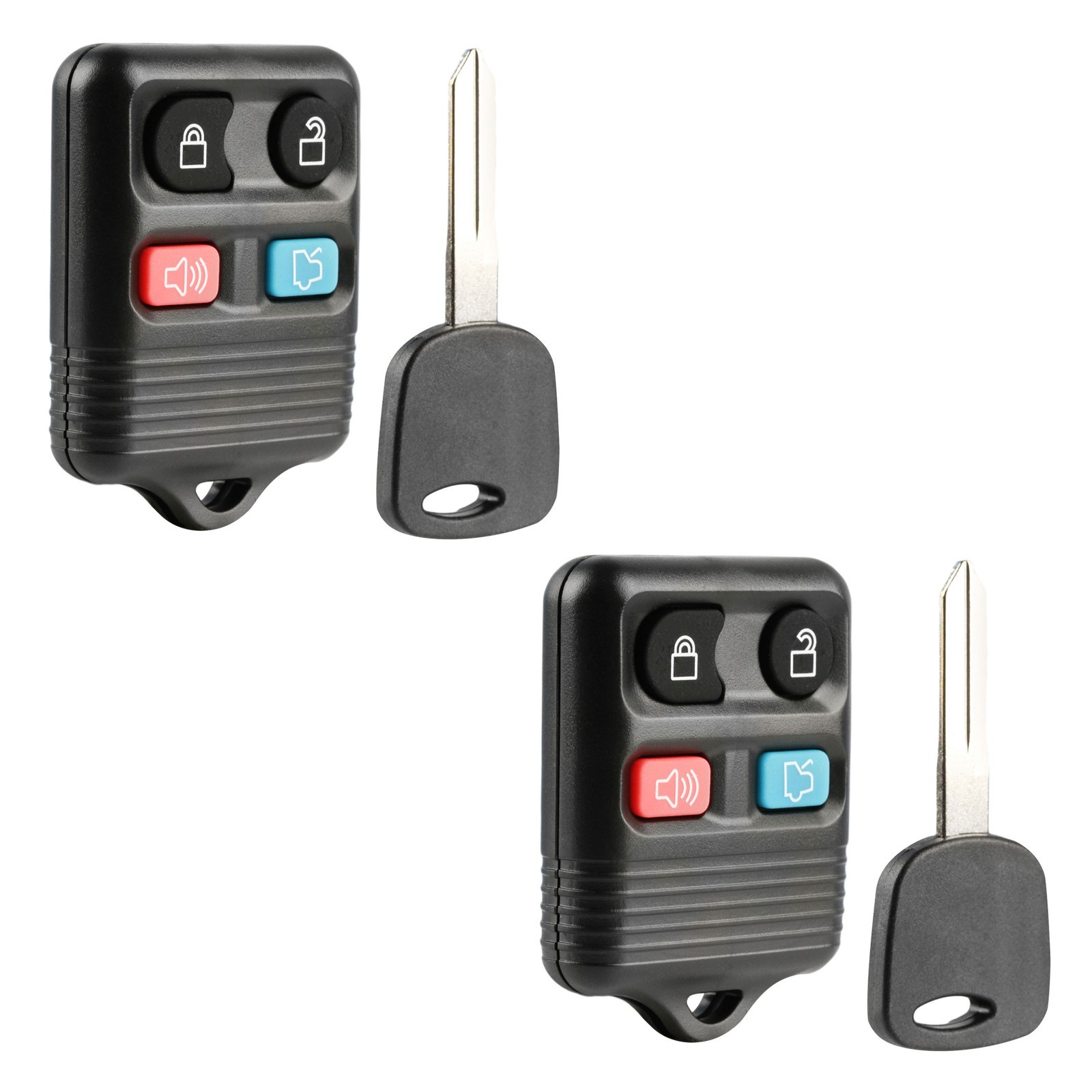 2 For 2001 2002 Lincoln Navigator Keyless Entry Car Truck Remote Fob + 4C Key