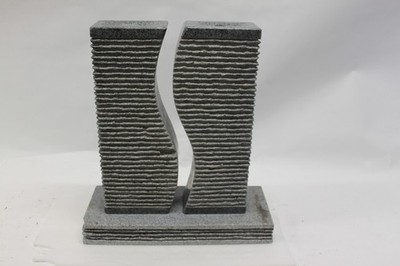 Granit Springbrunnen Steine DIY Gartenbrunnen Wasserspiel geschwungene Säulen
