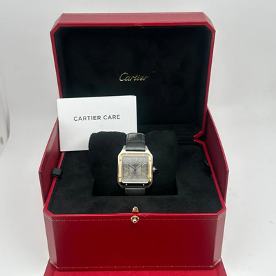 Cartier Santos-Dumont Large W2SA0028 18K Yellow Gold Steel Watch 