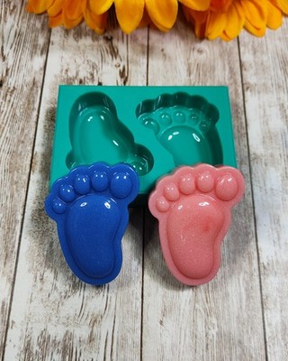 Babyfußform aus Silikon 6cm für Kreationen aus Harz, Wachs und Kreide
