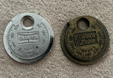 2 Vintage Spark Plug Gap Tools Champion & Auto Zone Metal Nice