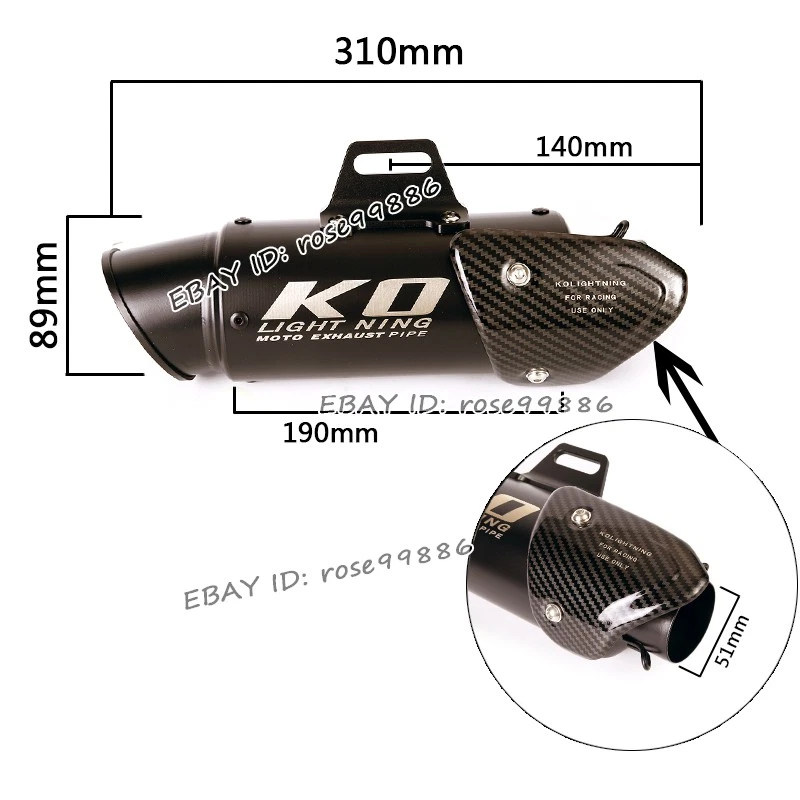 Sistema de silenciadores de tubo de escape de enlace medio negro para motocicleta Yamaha FZ8 FZ8N Foto 2 de 4