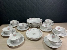 Walbrzych Dinnerware Set of 26- Made in Poland-Teacups , Saucers,salad Bowls.