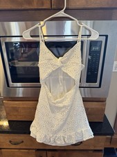 SHEIN White Sleeveless Open Front Polyester Dress Size Small