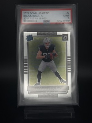Panini 2024 Donruss Optic Brock Bowers 2014 Retro Series #7 RC PSA 9