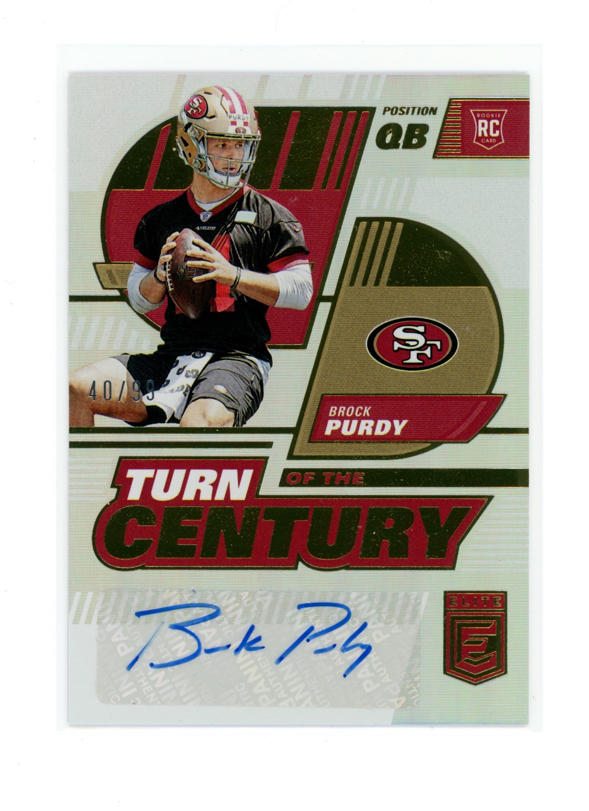 2022 Donruss Elite Turn of the Century Brock Purdy RC Auto /99 TC-70 49ers
