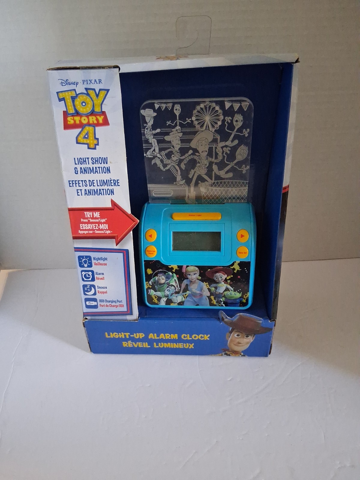 Toy Story 4 Nightlight Alarm Clock Light-up Disney Pixar Battery Backup USB Port