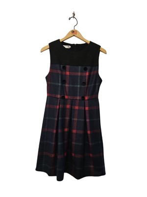 TARTAN skater style dress size medium sleeveless pleat
