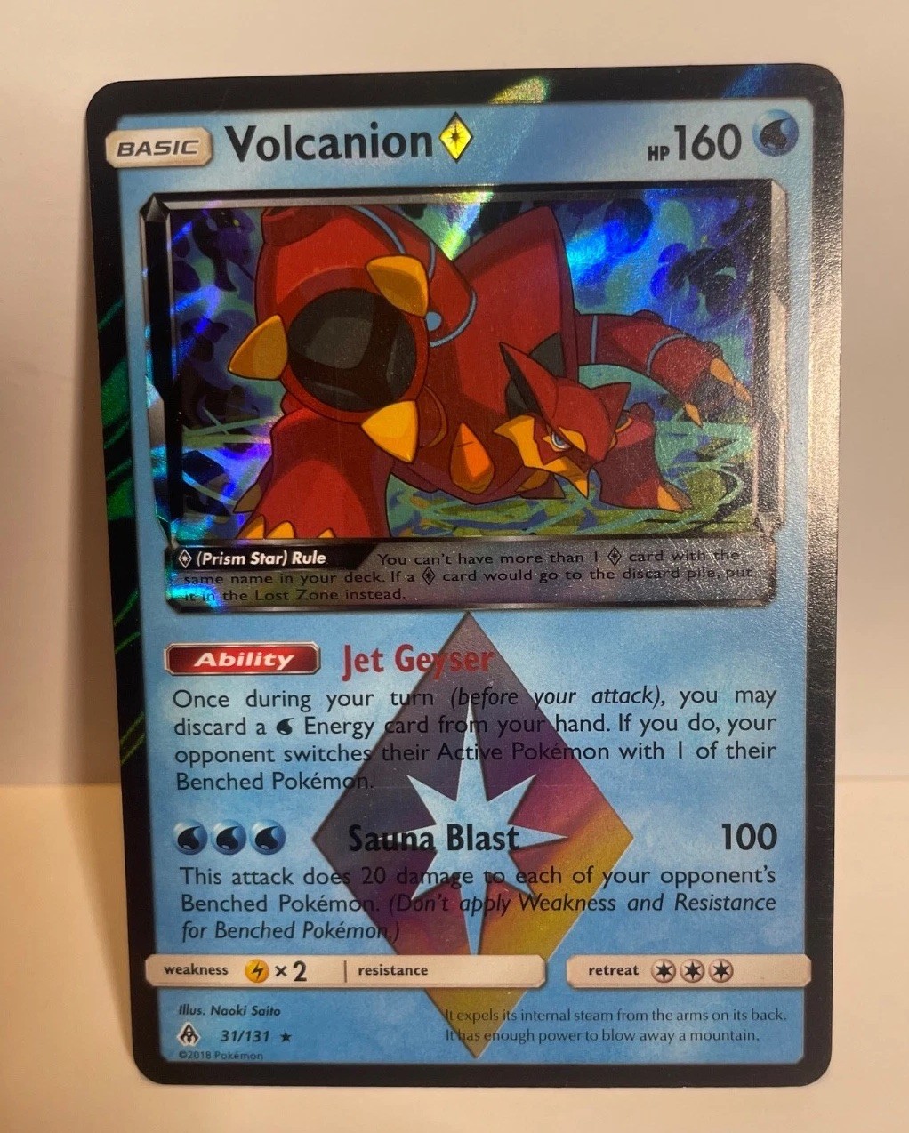 Pokemon Volcanion Prism Star Prism Rare SM - Forbidden Light 31/131 NM