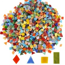1600 Mixed Glass Mosaic Tiles for Crafts - Assorted Colors Shapes