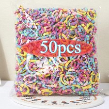 50 Pc Hair Bands Nylon Elastic Ponytail Holder Scrunchie Rubber Kids Hair