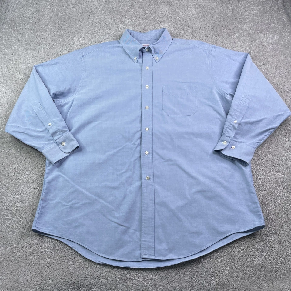 Camisa Brooks Brothers Para Hombre 17.5-32 Azul 346 Oxford Supima Algodón Hecha en EE. UU. Foto 2 de 4