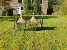 Set of 2 brass reclaimed Victorian style outside wall lamps/lights/lanterns