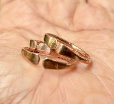 Solid Pure Copper Minimalist Healing Ring, Handmade, Unisex, 3 Pc Openable Rings