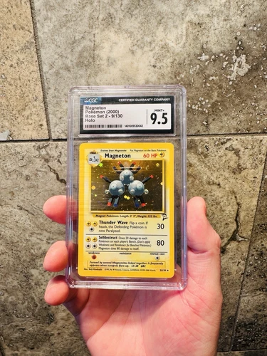 CGC 9.5 MINT+ Magneton 1999 Base Set 2 9/130 Holo Pokemon Card psa