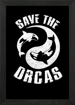 Save the Orcas Orca Killer Gerahmtes Wandbild Poster Leinwanddruck Bild