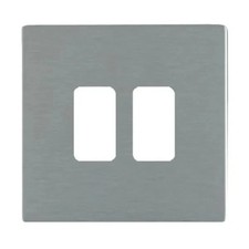 Hamilton Grid-IT Sheer CFX Satin Steel 2 Gang Concealed Fixing Grid Plate 84C2GP
