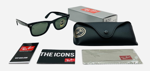 Ray-Ban Wayfarer RB2140 901 50mm Black Frame With Classic Green G15 Lenses
