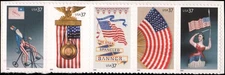 US #3676-3680 MNH strip of 5