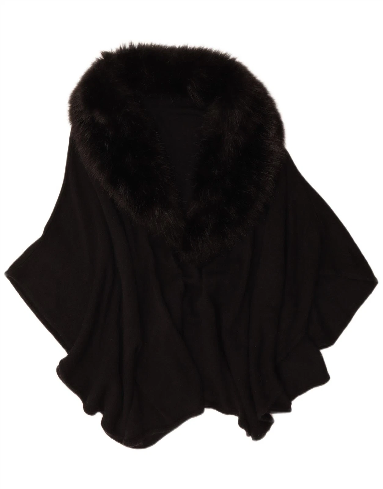 Vintage Womens Poncho Coat One Size Black DJ16