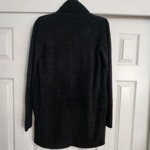Barefoot Dreams CozyChic Lite Circle Cardi Sweater Size XS/S Black With Pockets - Picture 9 of 13