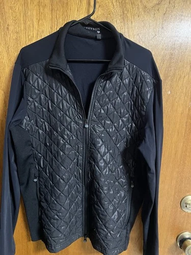 Greyson Tundra Full Zip Quilted Camo  Jacket Men’s Med Black Golf - product listing photo