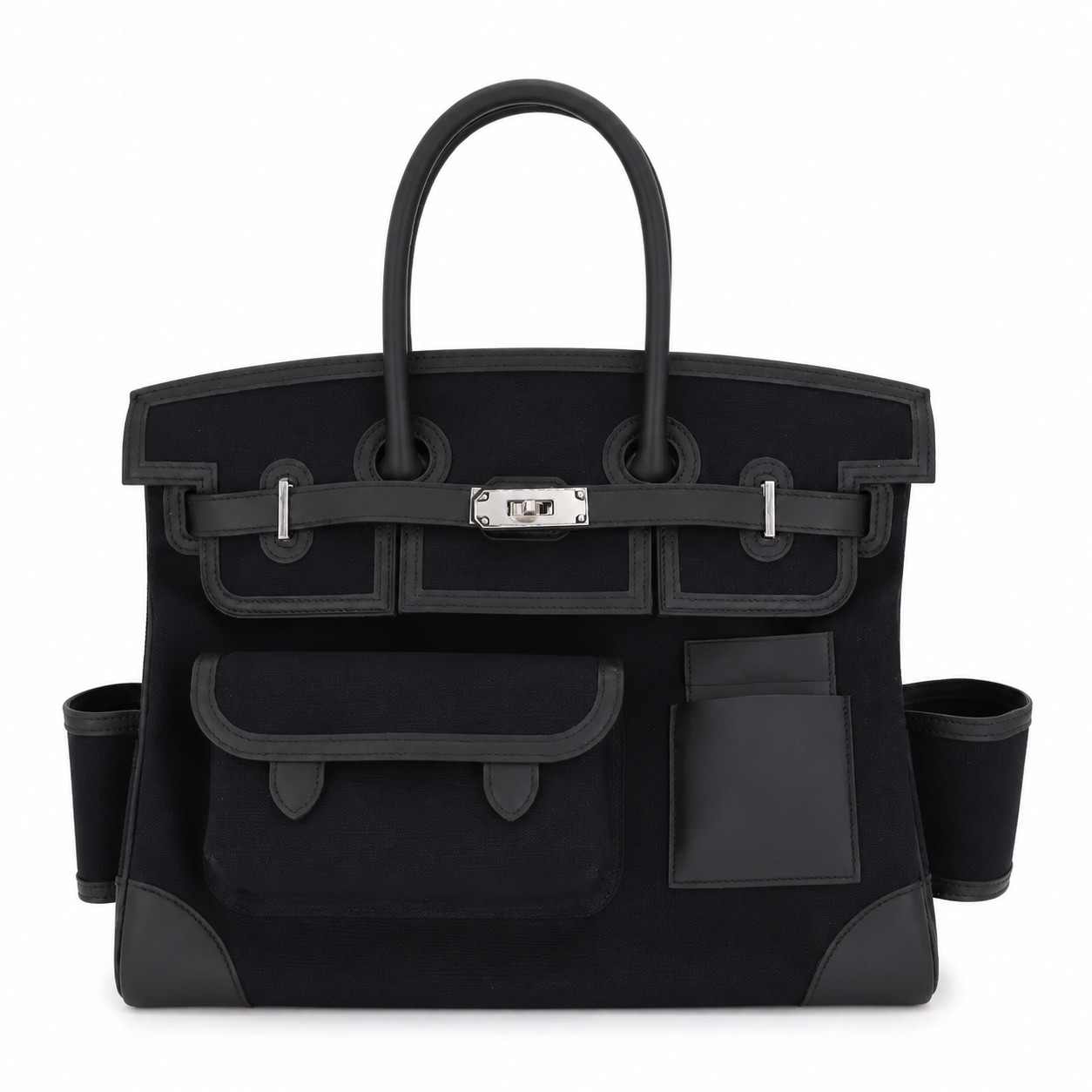 Hermès - Birkin 35 Cargo Noir Toile Goéland and Swift PHW