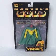Marvel's Gold Collector's Edition Vision Action Figure Toy Biz 1997 #48641 NEW