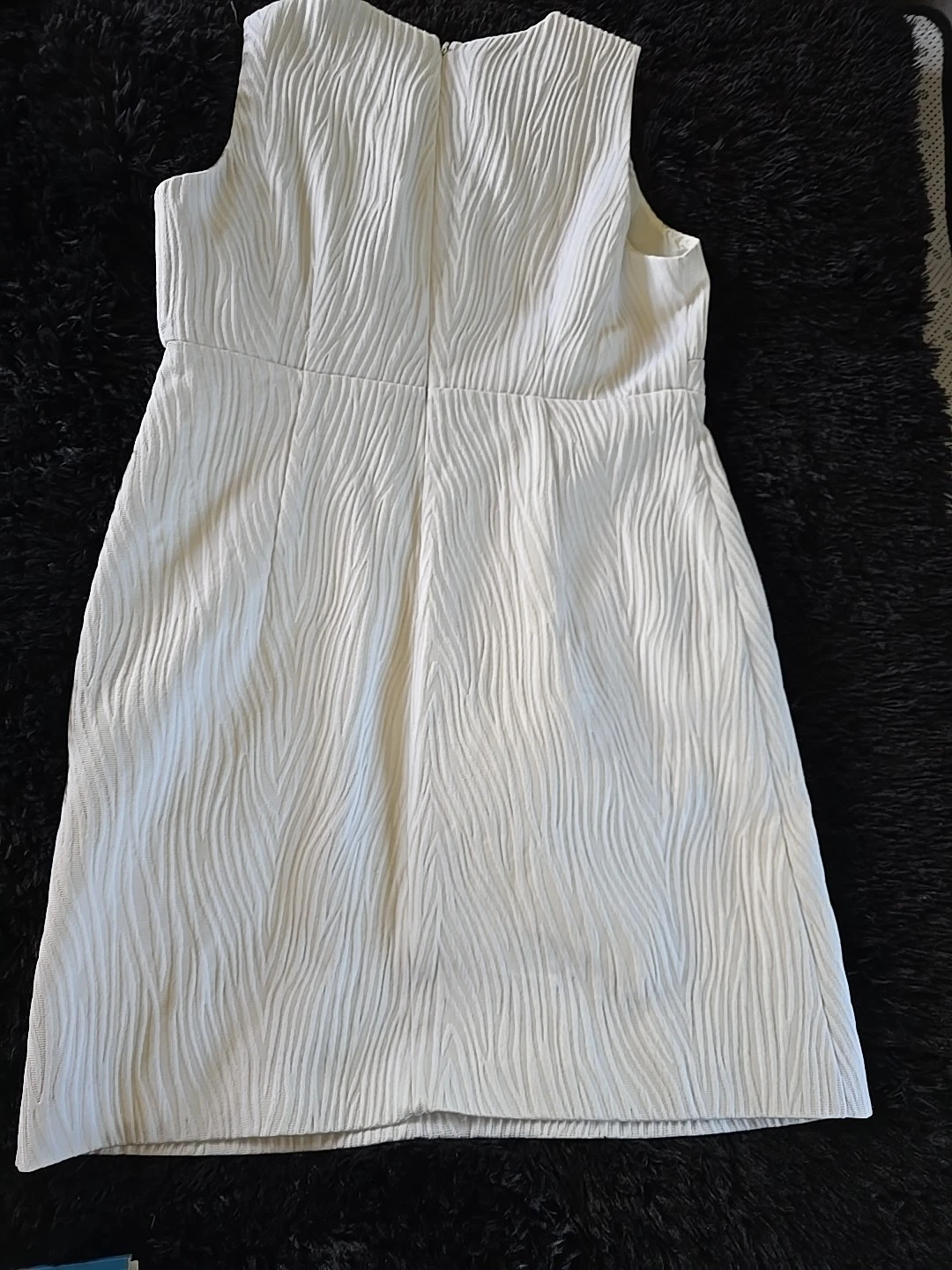 Abito midi Michael Kors bianco con fodera in seta taglia 12