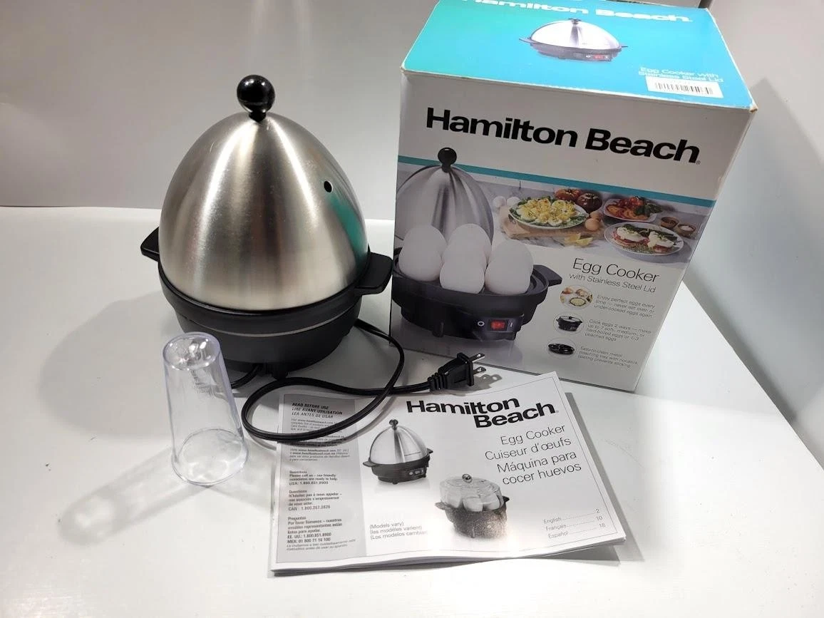 Hamilton Beach Egg Cooker 25503 Electric Stainless Steel Lid Silver Kitchen
Opens in a new window or
